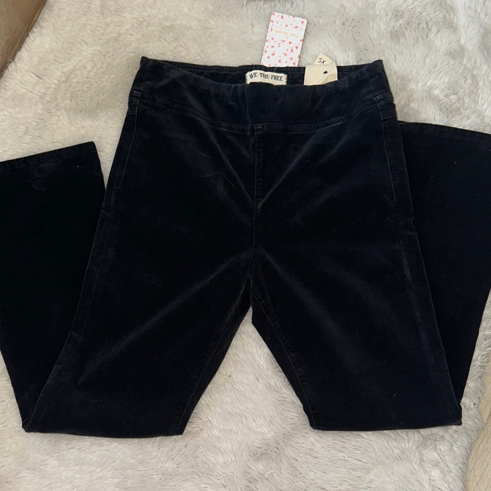 We The Free Black velvet  Wide Leg Jeans